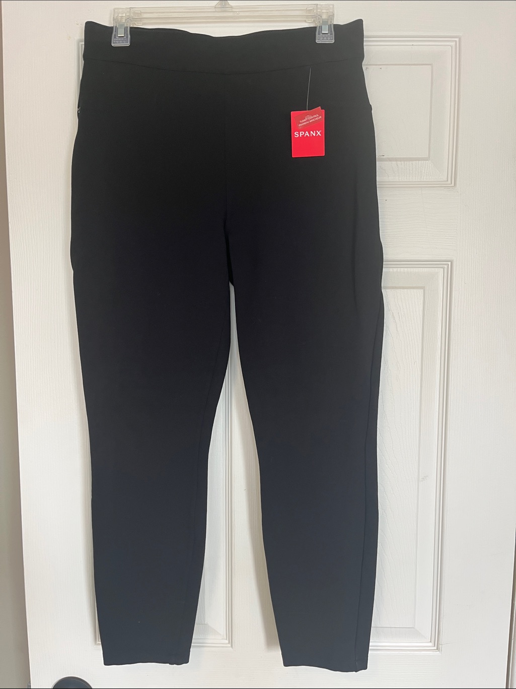 Spanx Black Ankle Cropped Ponte Slim-Leg Pants